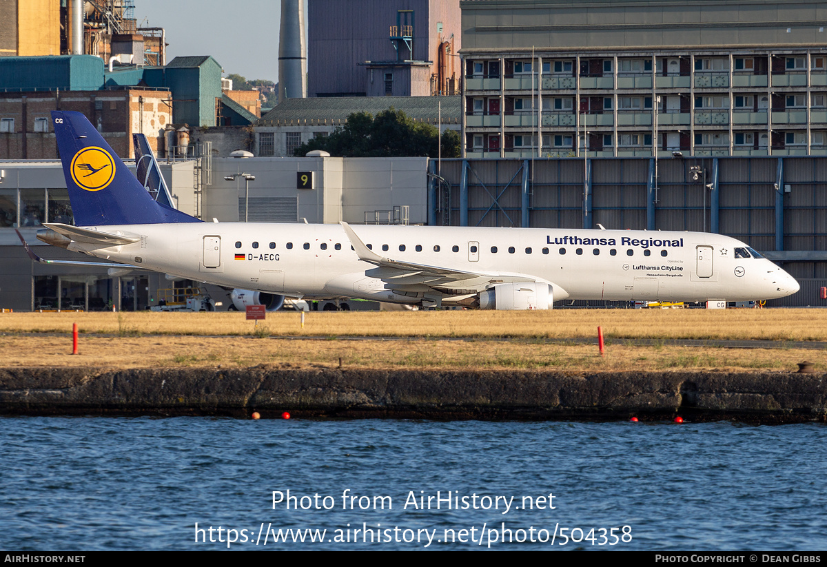 Aircraft Photo of D-AECG | Embraer 190LR (ERJ-190-100LR) | Lufthansa Regional | AirHistory.net #504358