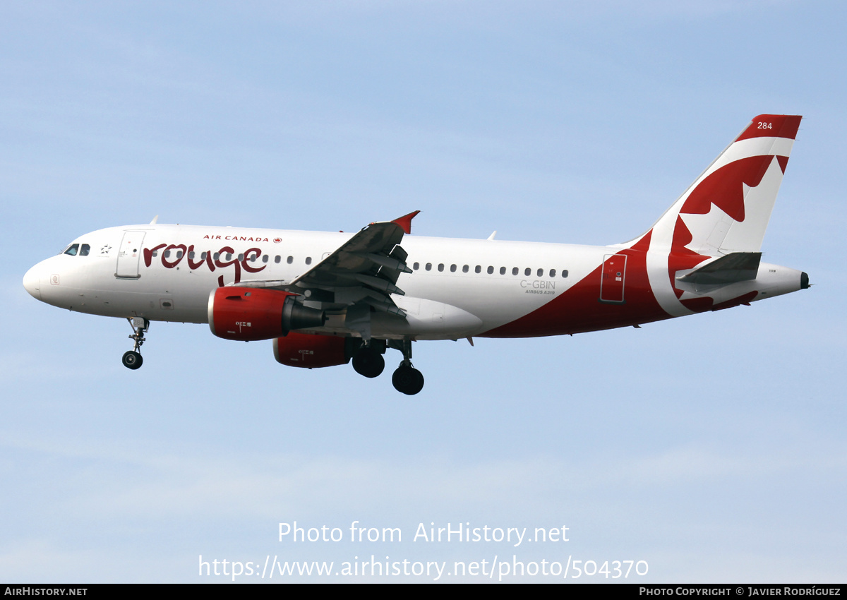 Aircraft Photo of C-GBIN | Airbus A319-114 | Air Canada Rouge | AirHistory.net #504370