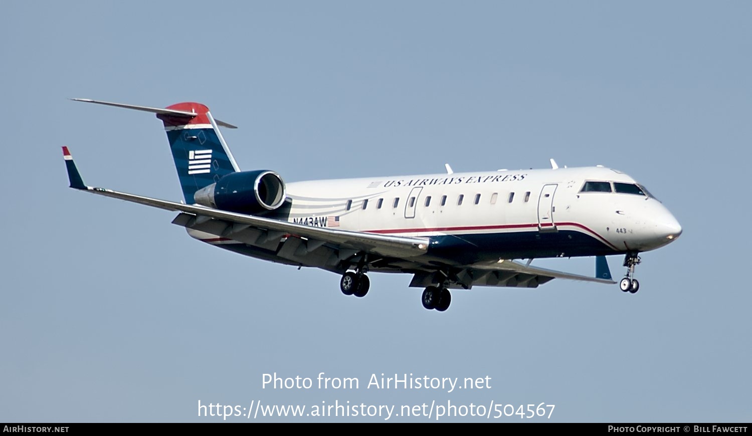 Aircraft Photo of N443AW | Bombardier CRJ-200LR (CL-600-2B19) | US Airways Express | AirHistory.net #504567