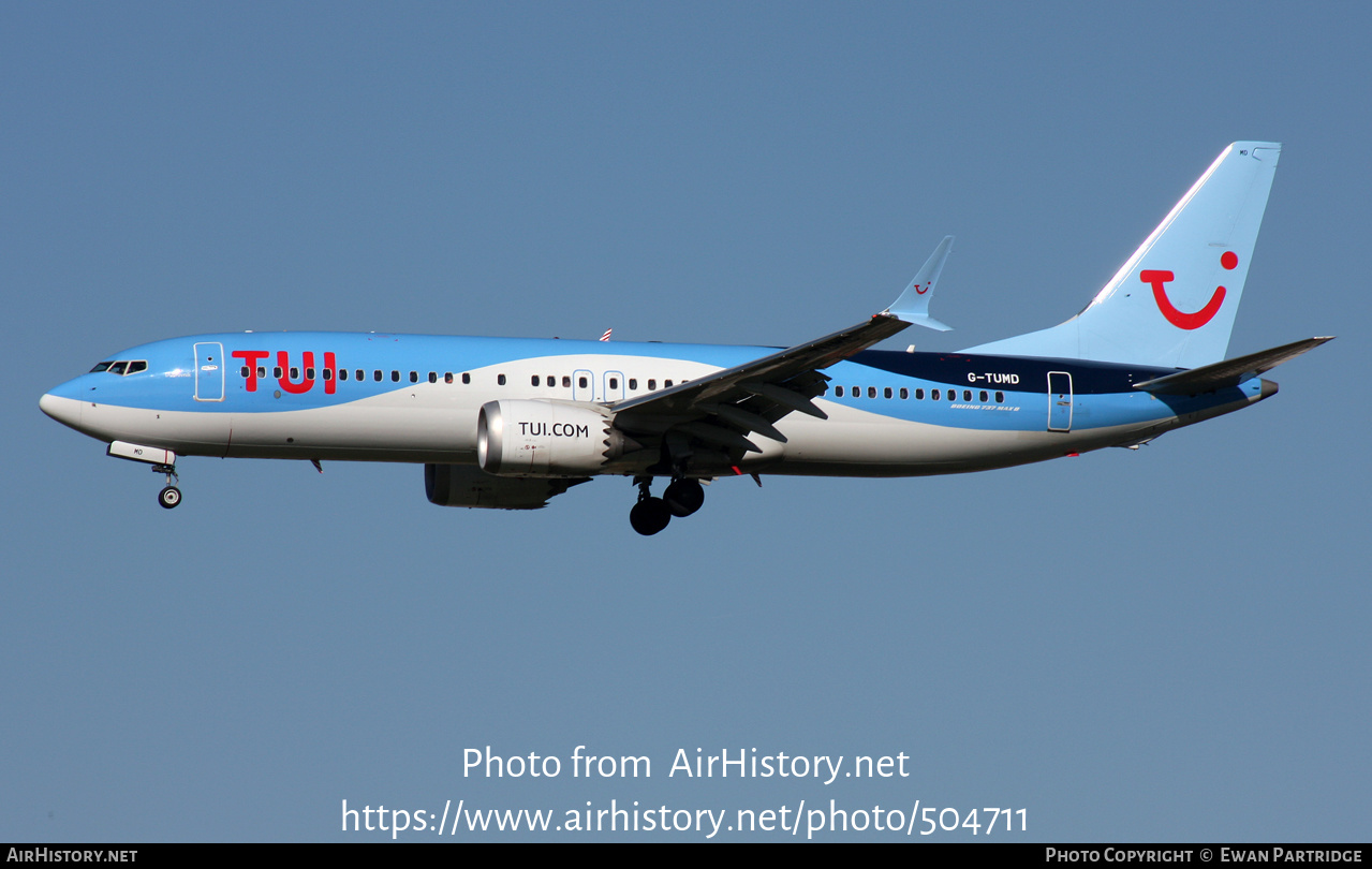 Aircraft Photo of G-TUMD | Boeing 737-8 Max 8 | TUI | AirHistory.net #504711