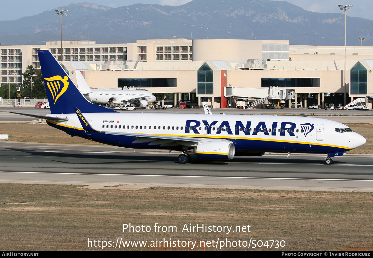 Aircraft Photo of 9H-QDK | Boeing 737-800 | Ryanair | AirHistory.net #504730