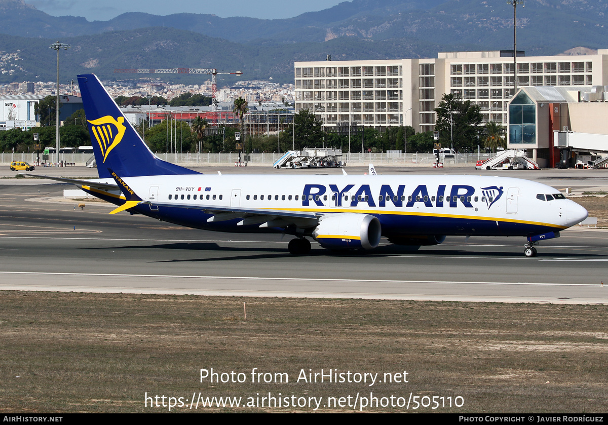 Aircraft Photo of 9H-VUY | Boeing 737-8200 Max 200 | Ryanair | AirHistory.net #505110