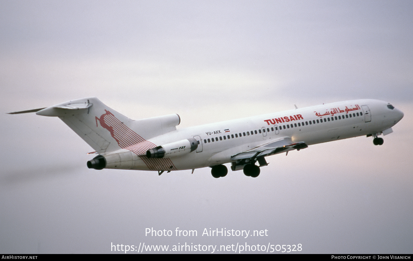 Aircraft Photo of YU-AKK | Boeing 727-2H9/Adv | Tunisair | AirHistory.net #505328