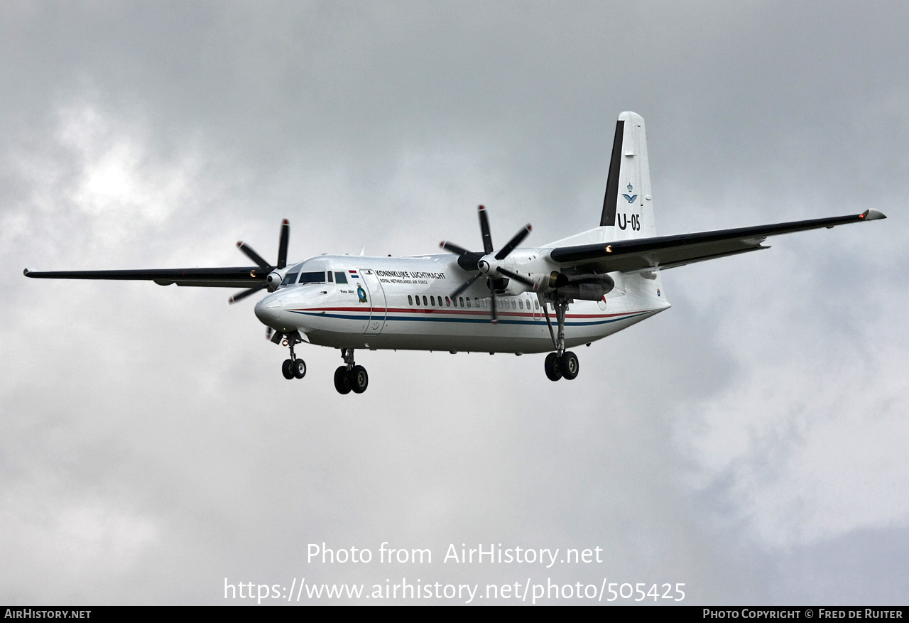 Aircraft Photo of U-05 | Fokker 50 | Netherlands - Air Force | AirHistory.net #505425