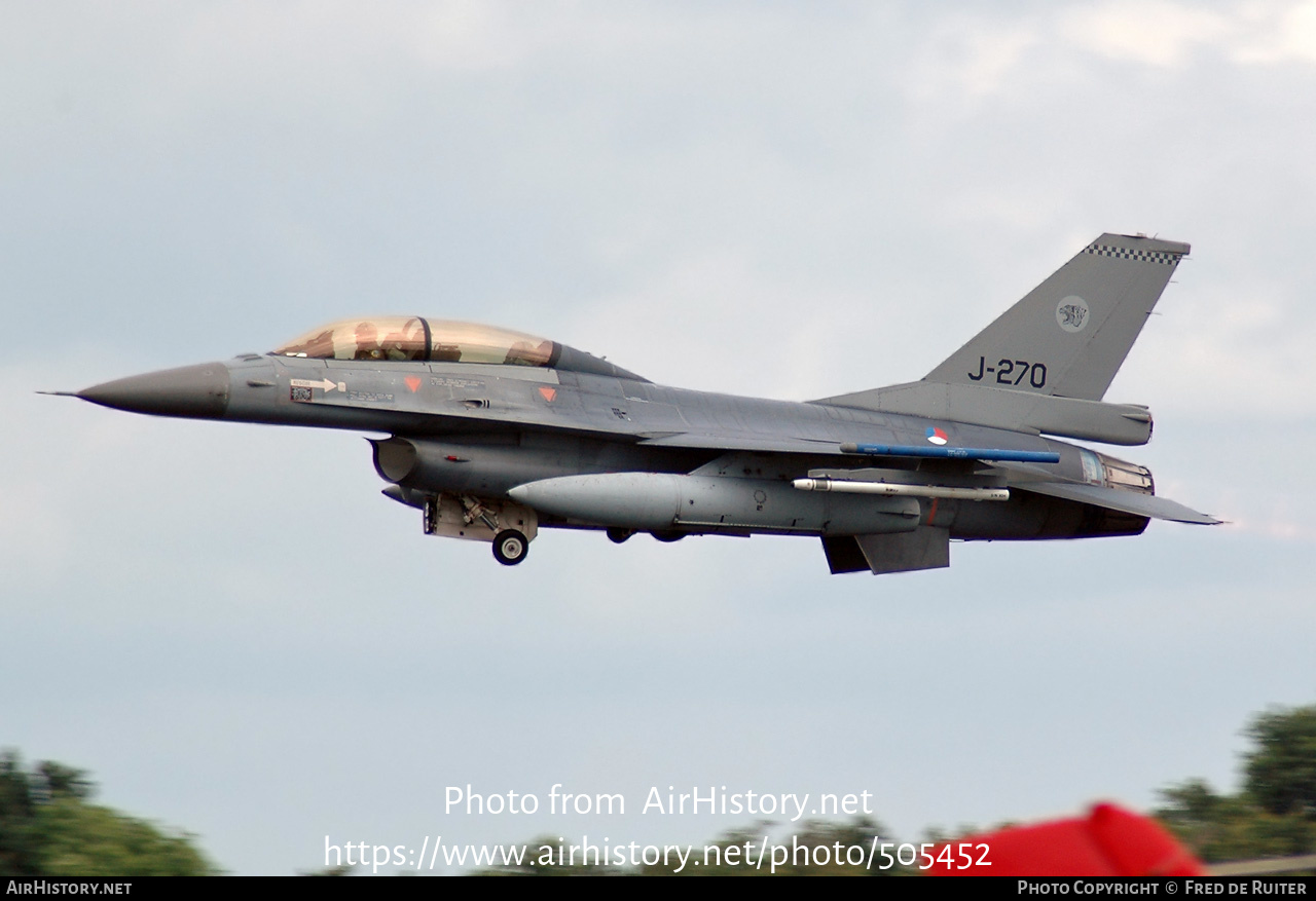 Aircraft Photo of J-270 | General Dynamics F-16BM Fighting Falcon | Netherlands - Air Force | AirHistory.net #505452