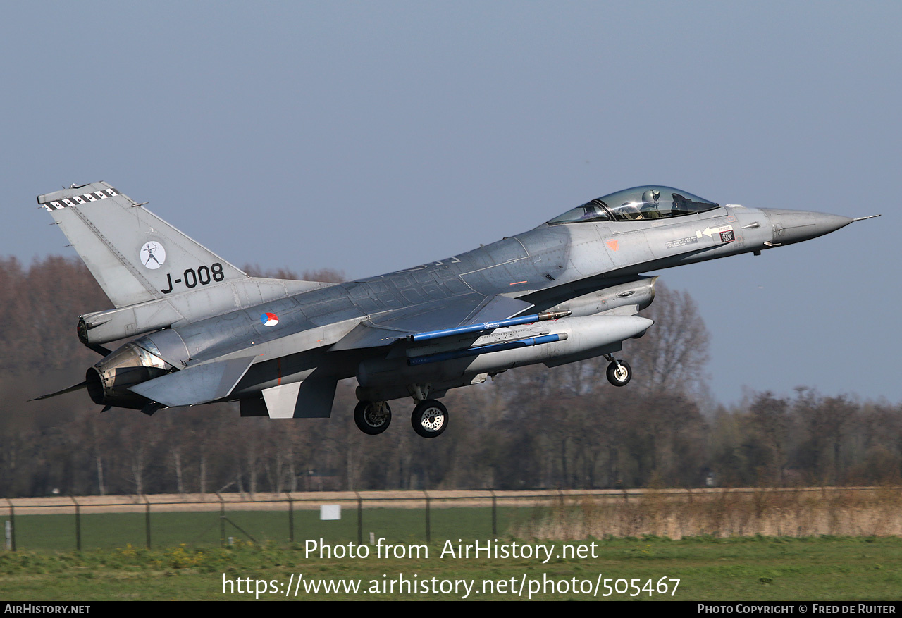 Aircraft Photo of J-008 | General Dynamics F-16AM Fighting Falcon | Netherlands - Air Force | AirHistory.net #505467