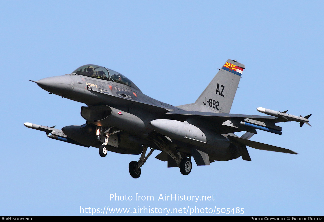 Aircraft Photo of J-882 | General Dynamics F-16BM Fighting Falcon | Netherlands - Air Force | AirHistory.net #505485