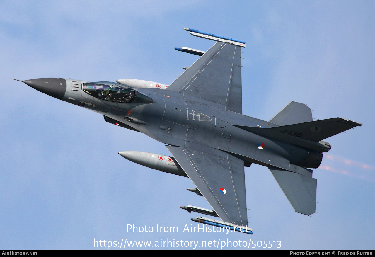 Aircraft Photo of J-135 | General Dynamics F-16AM Fighting Falcon | Netherlands - Air Force | AirHistory.net #505513