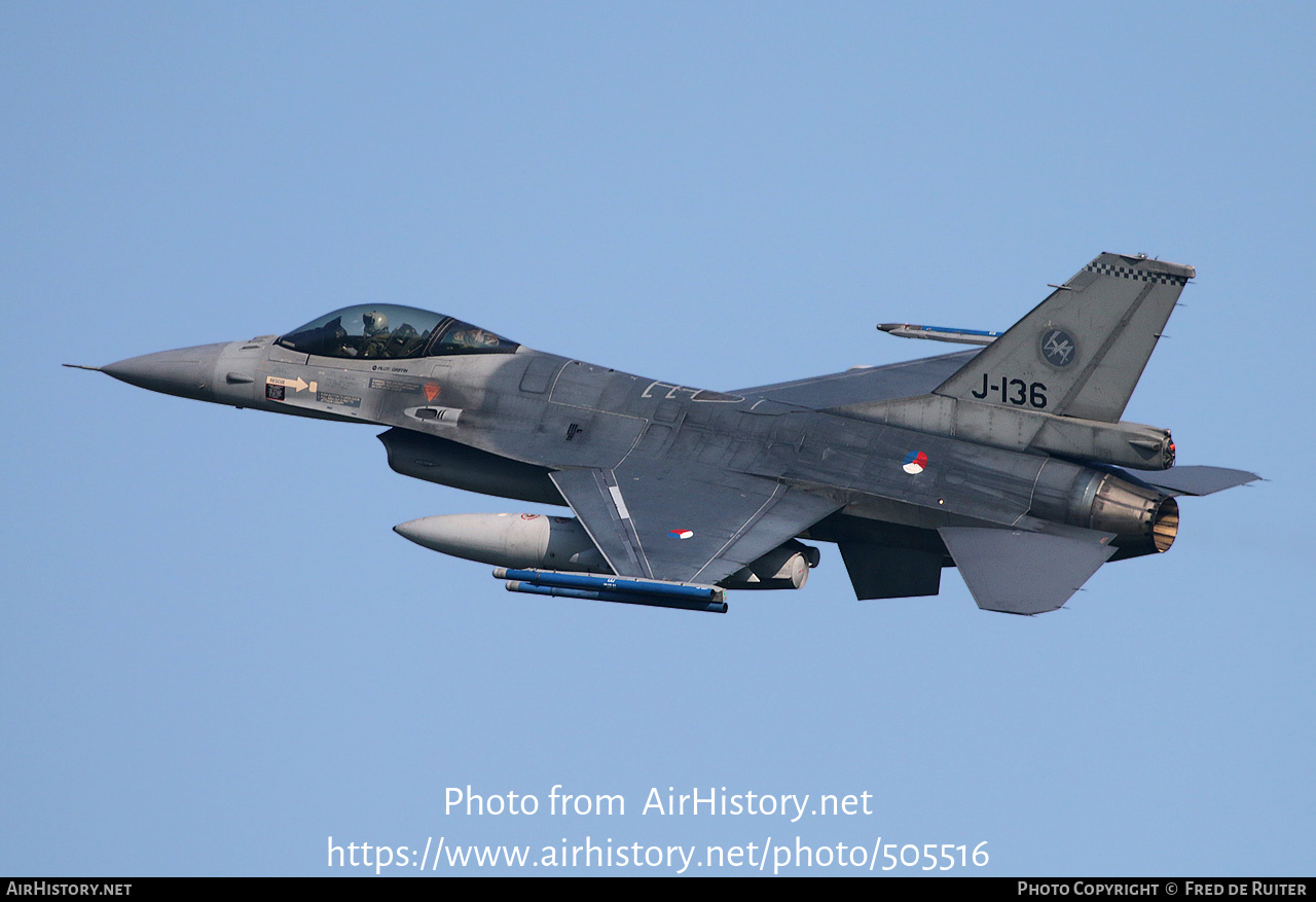 Aircraft Photo of J-136 | General Dynamics F-16AM Fighting Falcon | Netherlands - Air Force | AirHistory.net #505516