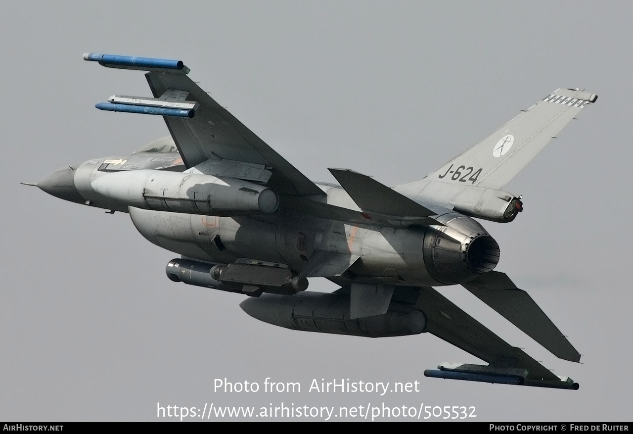 Aircraft Photo of J-624 | General Dynamics F-16AM Fighting Falcon | Netherlands - Air Force | AirHistory.net #505532