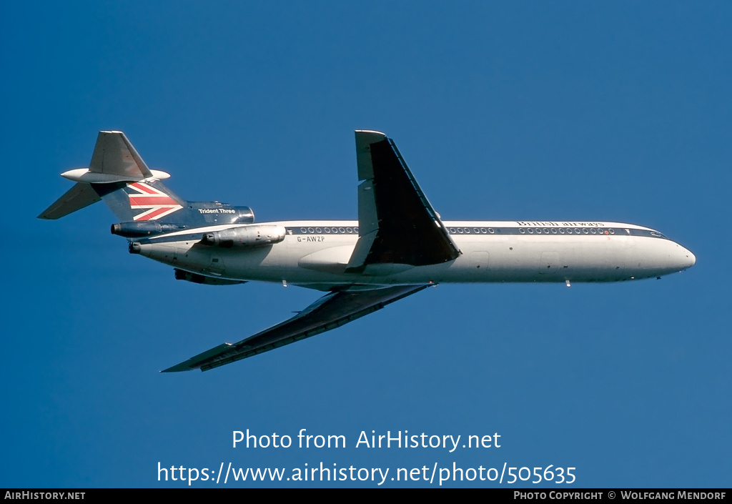 Aircraft Photo of G-AWZP | Hawker Siddeley HS-121 Trident 3B | British Airways | AirHistory.net #505635