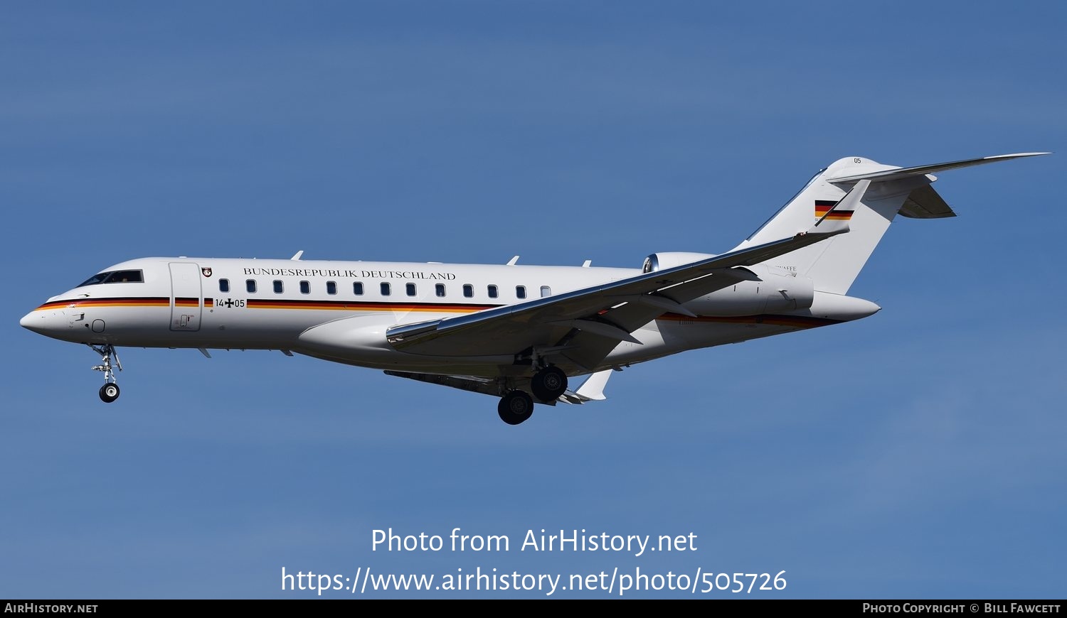 Aircraft Photo of 1405 | Bombardier Global 6000 (BD-700-1A10) | Germany - Air Force | AirHistory.net #505726