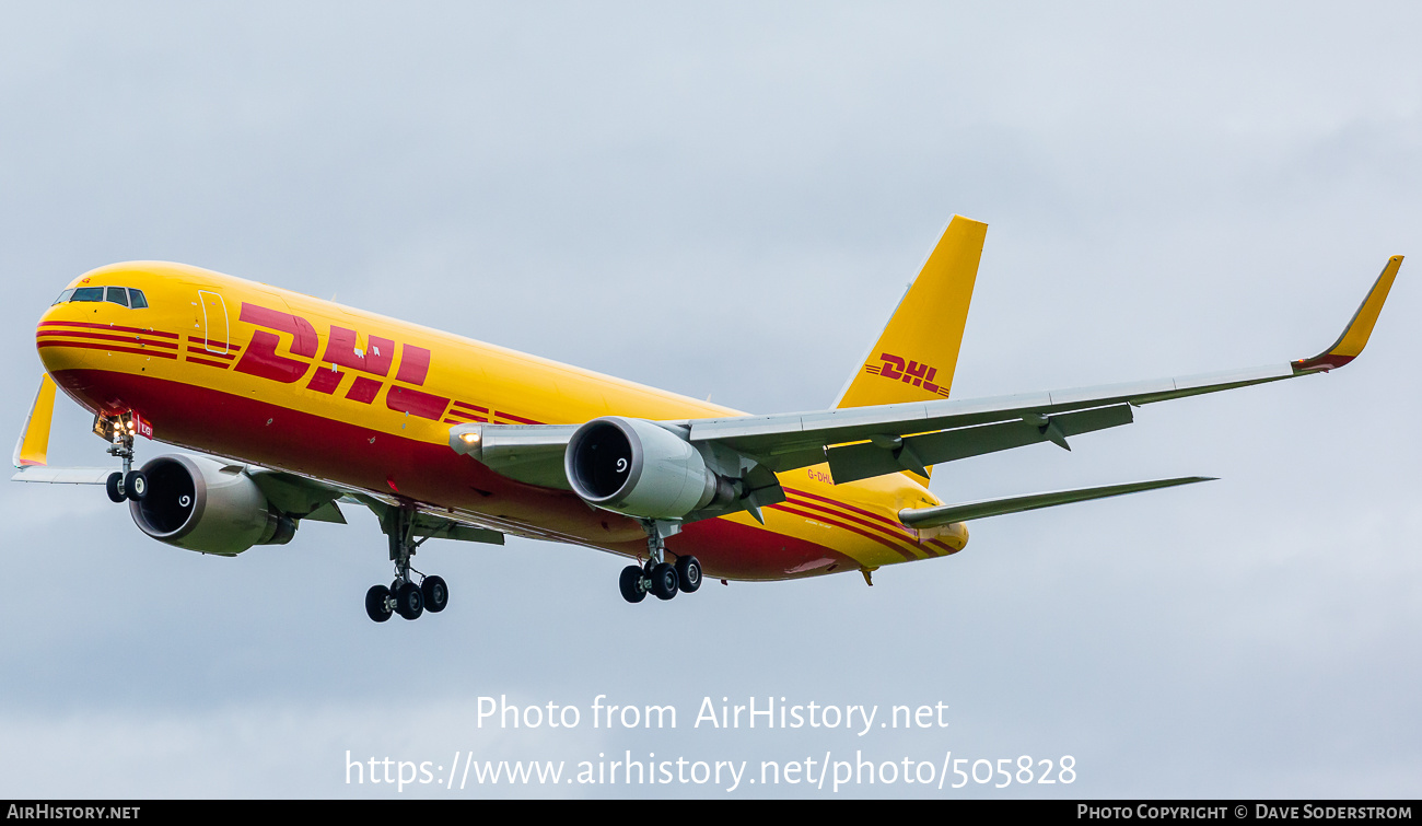 Aircraft Photo of G-DHLG | Boeing 767-3JHF | DHL International | AirHistory.net #505828