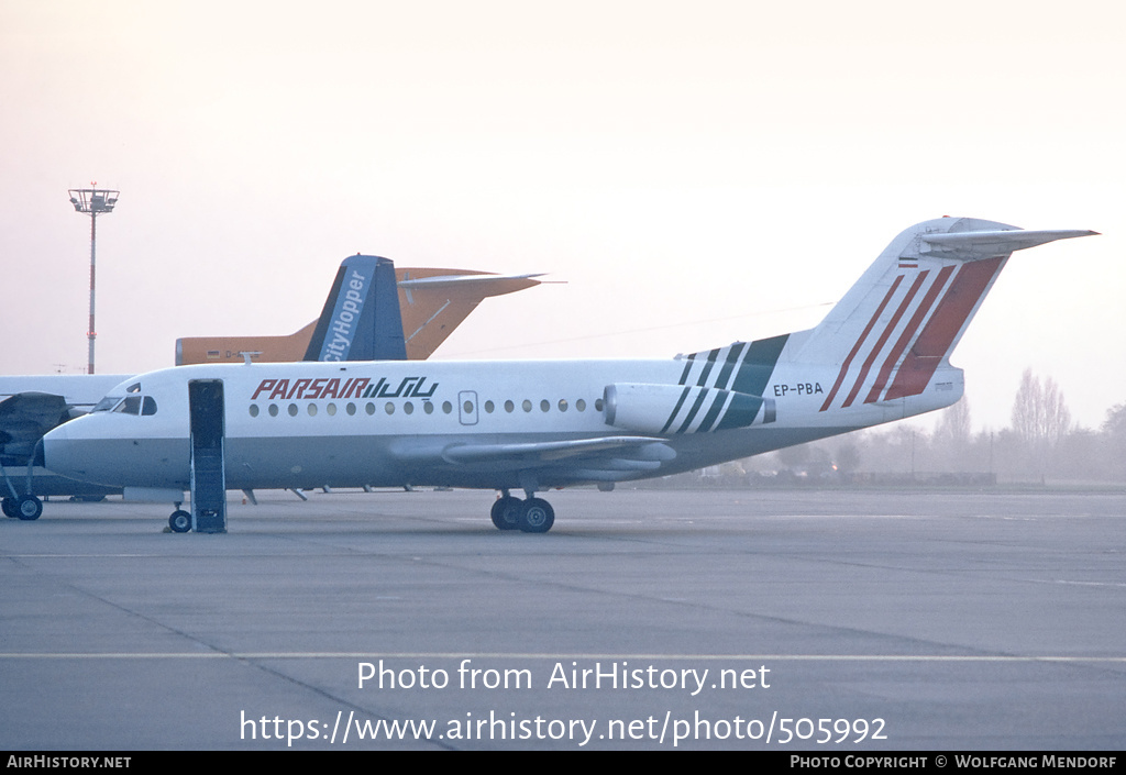 Aircraft Photo of EP-PBA | Fokker F28-1000 Fellowship | Pars Air | AirHistory.net #505992