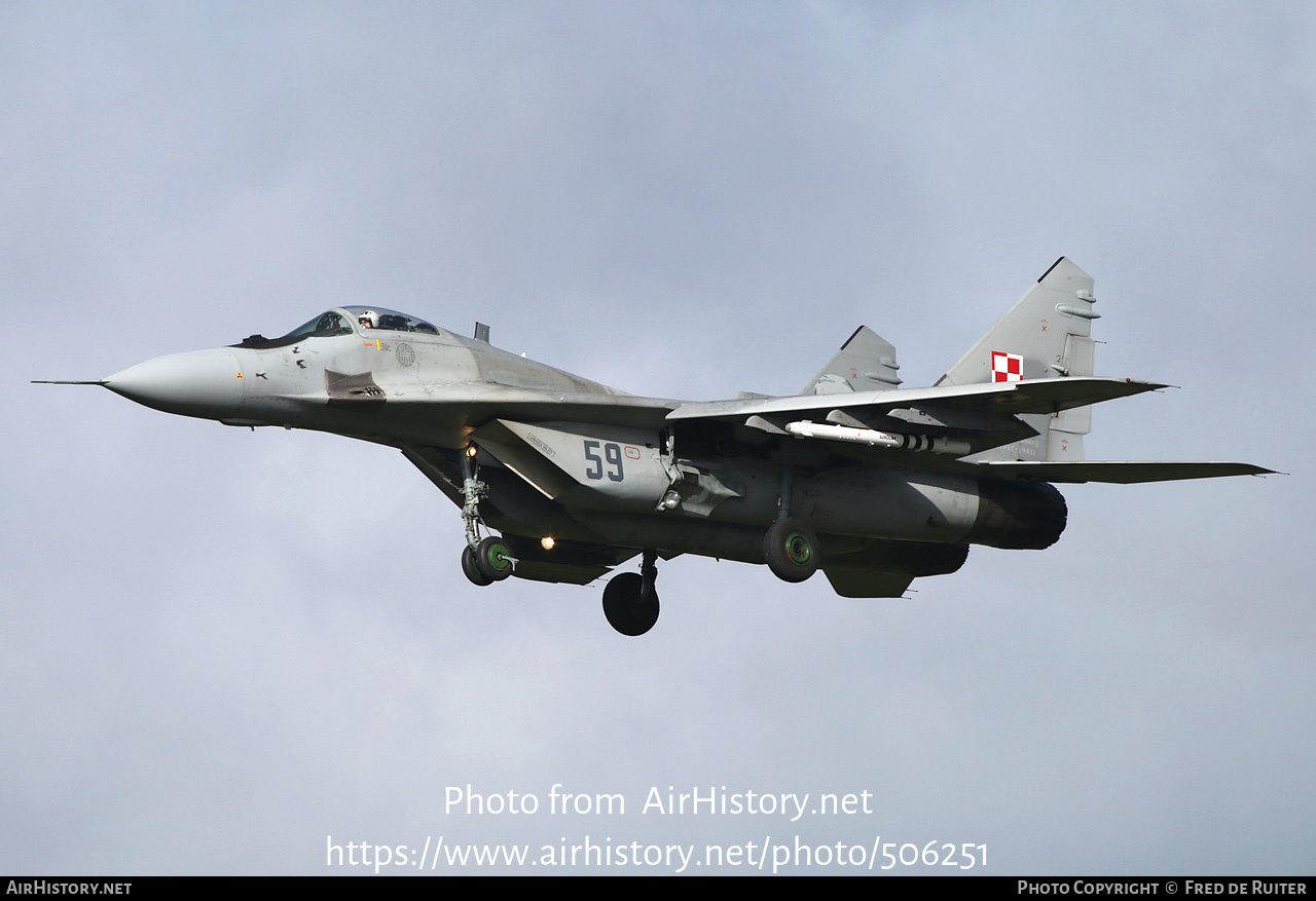 Aircraft Photo of 59 | Mikoyan-Gurevich MiG-29... | Poland - Air Force | AirHistory.net #506251