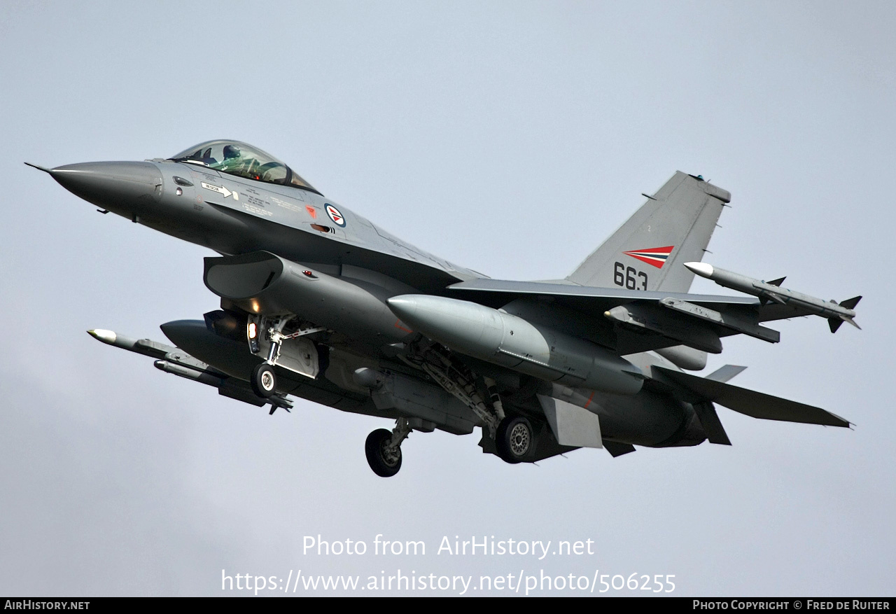 Aircraft Photo of 663 | General Dynamics F-16AM Fighting Falcon | Norway - Air Force | AirHistory.net #506255