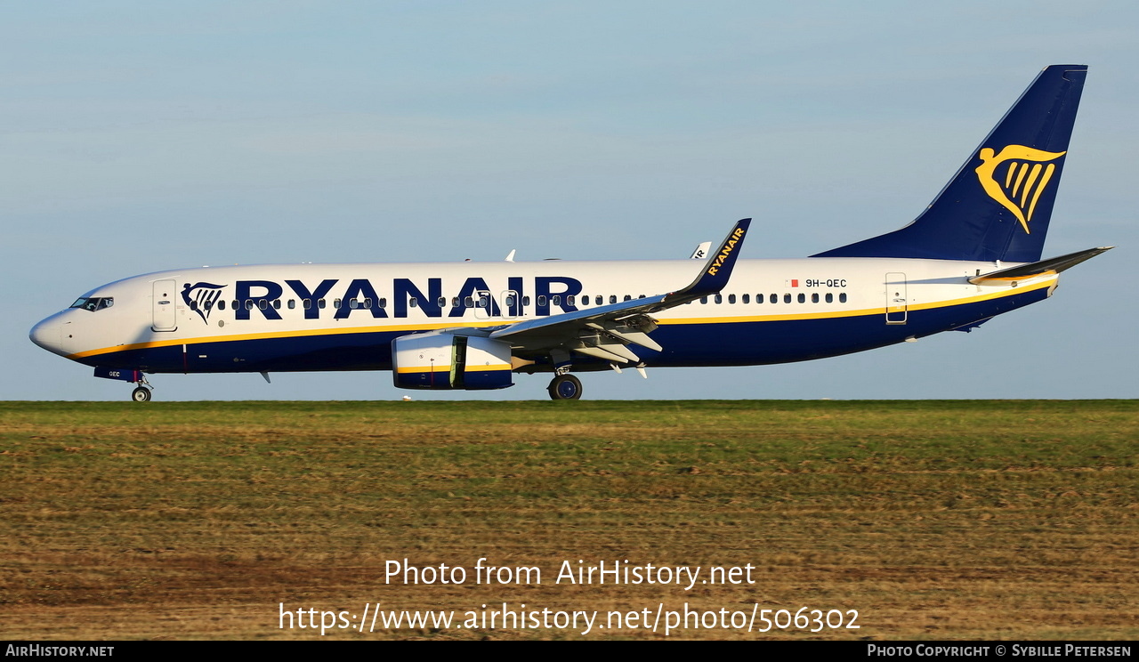 Aircraft Photo of 9H-QEC | Boeing 737-800 | Ryanair | AirHistory.net #506302