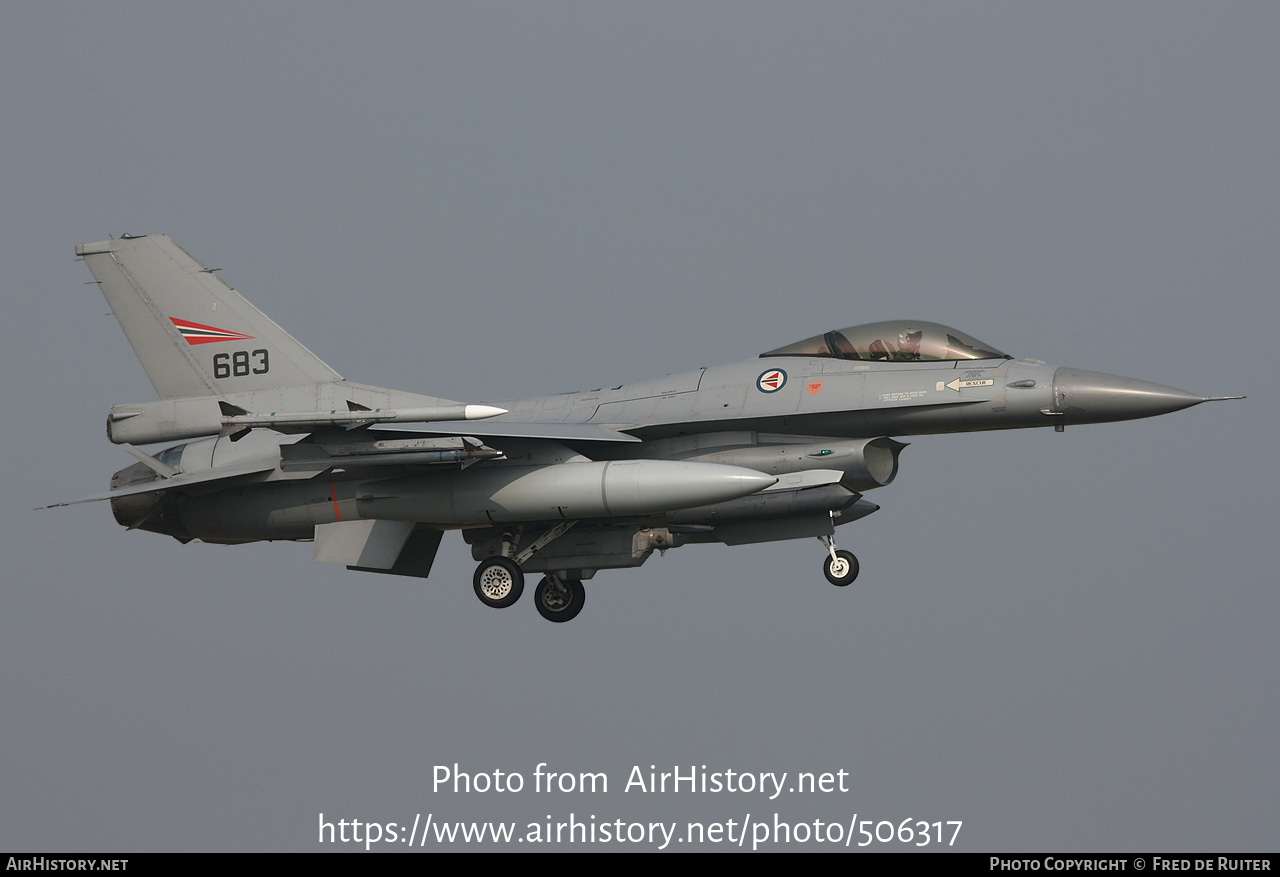 Aircraft Photo of 683 | General Dynamics F-16AM Fighting Falcon | Norway - Air Force | AirHistory.net #506317