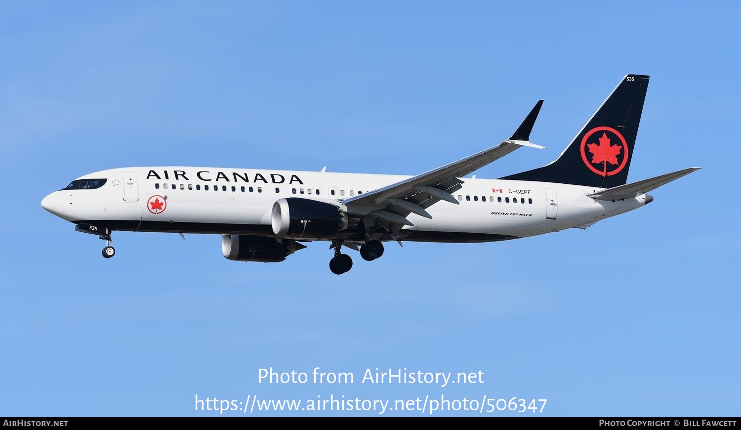 Aircraft Photo of C-GEPF | Boeing 737-8 Max 8 | Air Canada | AirHistory.net #506347