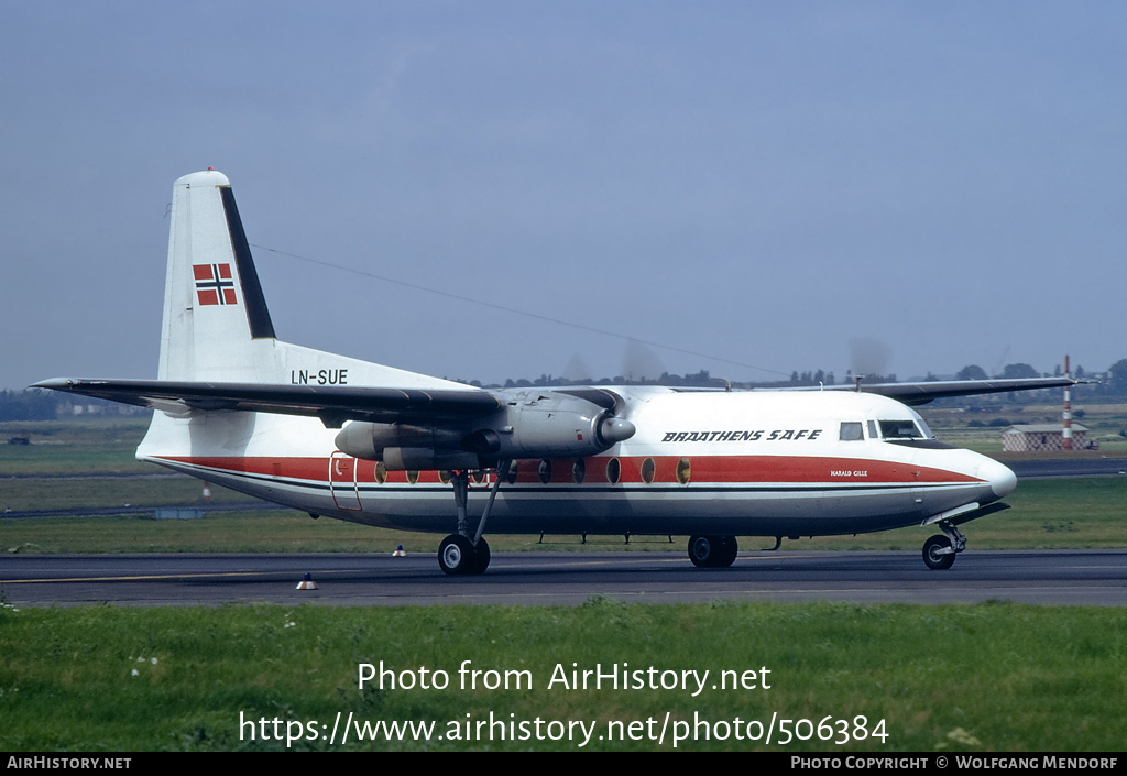 Aircraft Photo of LN-SUE | Fokker F27-100 Friendship | Braathens SAFE | AirHistory.net #506384