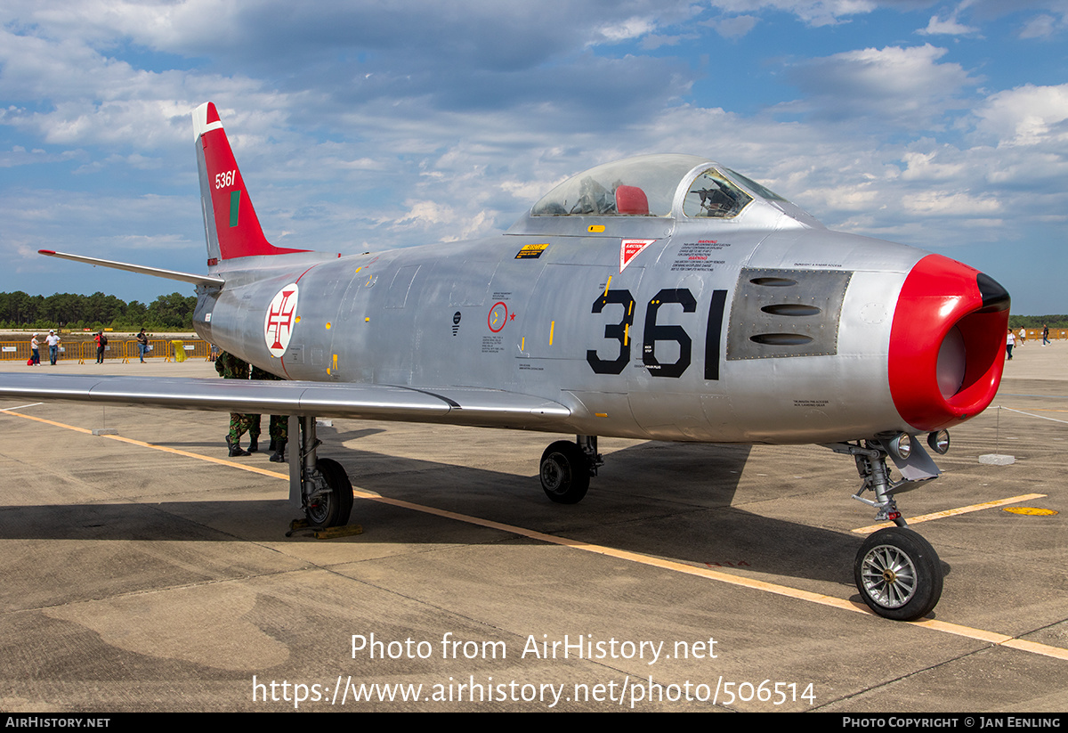 Aircraft Photo of 5361 / 361 | North American F-86F Sabre | Portugal - Air Force | AirHistory.net #506514