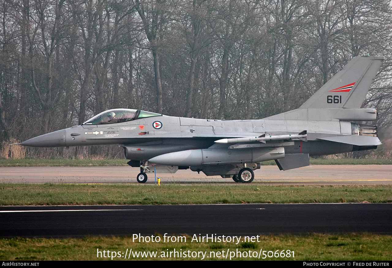 Aircraft Photo of 661 | General Dynamics F-16AM Fighting Falcon | Norway - Air Force | AirHistory.net #506681