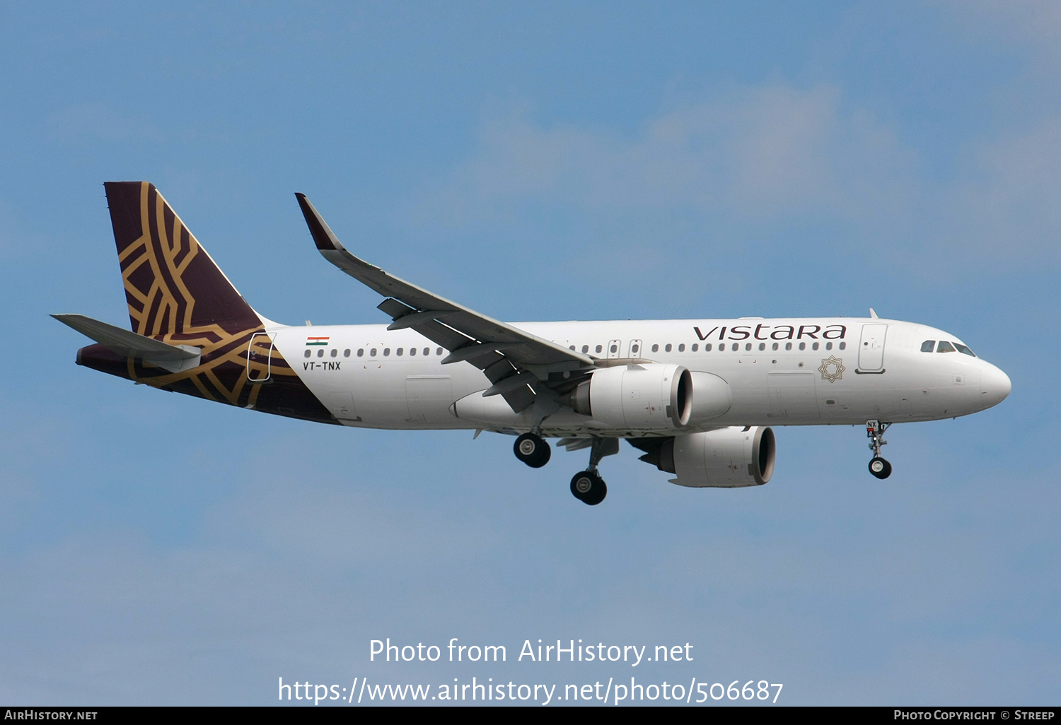 Aircraft Photo of VT-TNX | Airbus A320-251N | Vistara | AirHistory.net #506687