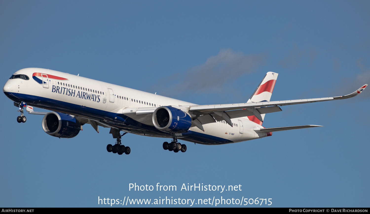 Aircraft Photo of G-XWBF | Airbus A350-1041 | British Airways | AirHistory.net #506715