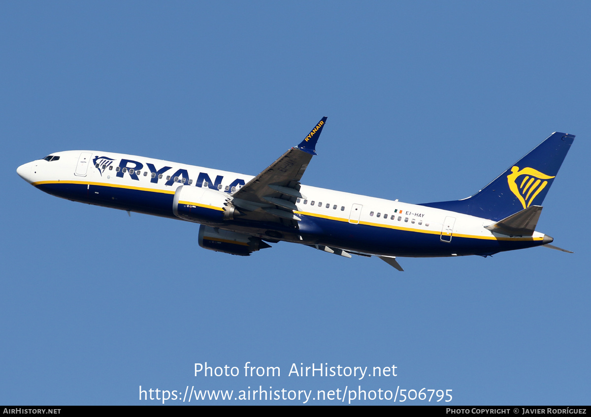 Aircraft Photo of EI-HAY | Boeing 737-8200 Max 200 | Ryanair | AirHistory.net #506795