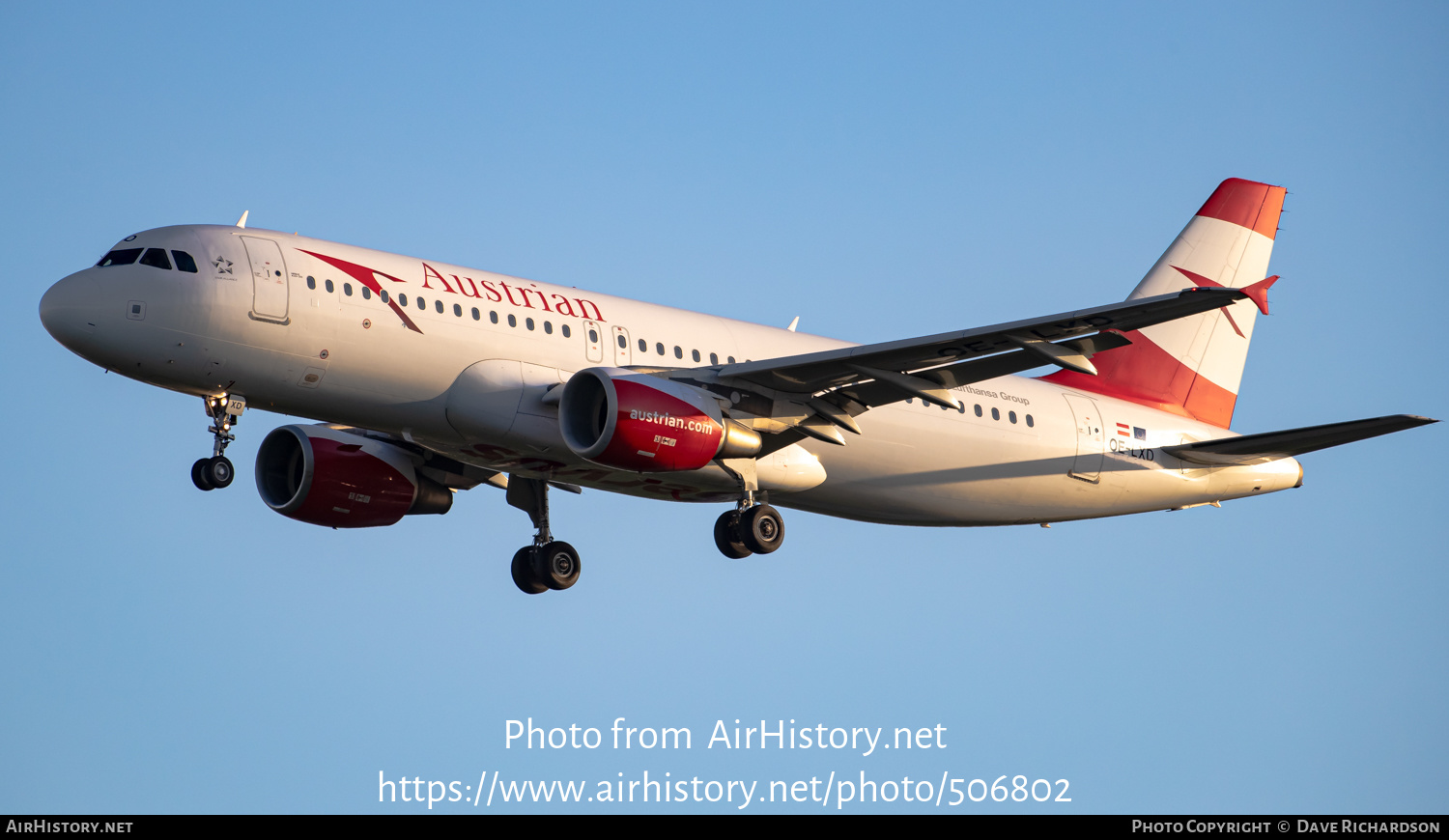 Aircraft Photo of OE-LXD | Airbus A320-216 | Austrian Airlines | AirHistory.net #506802