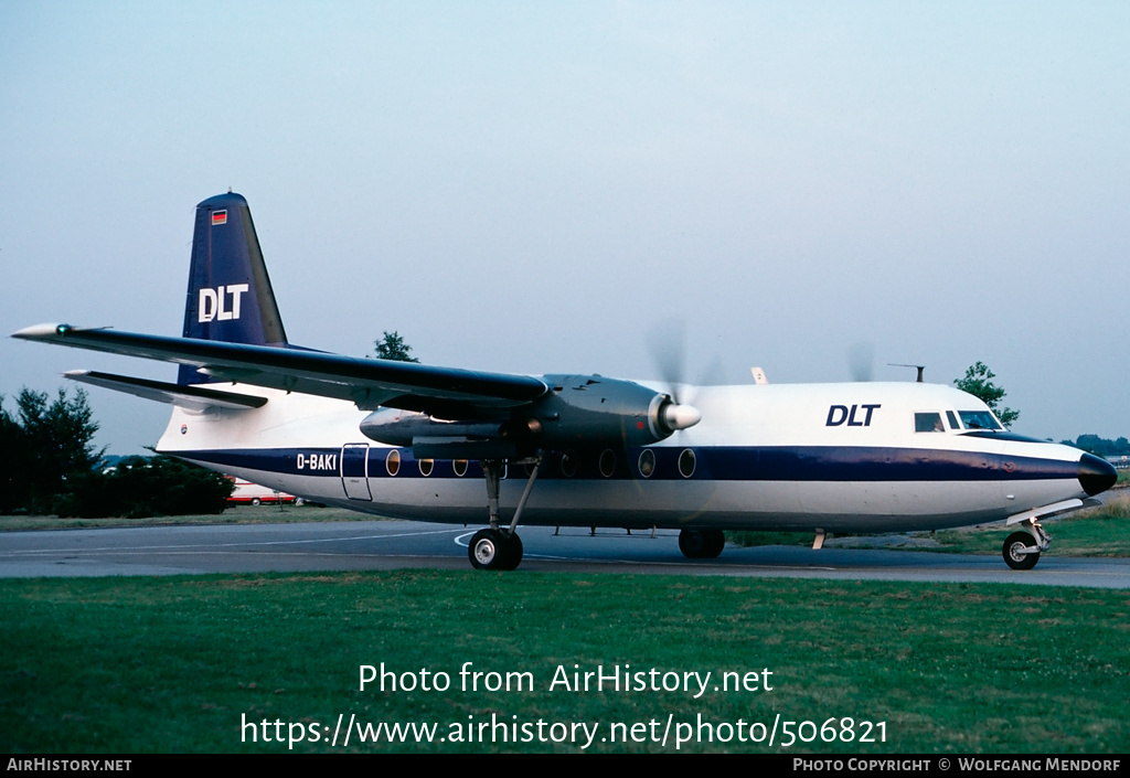 Aircraft Photo of D-BAKI | Fokker F27-100 Friendship | DLT - Deutsche Luftverkehrsgesellschaft | AirHistory.net #506821