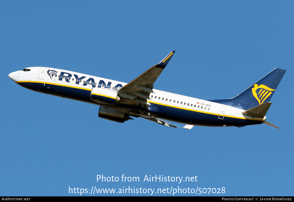 Aircraft Photo of 9H-QEE | Boeing 737-800 | Ryanair | AirHistory.net #507028