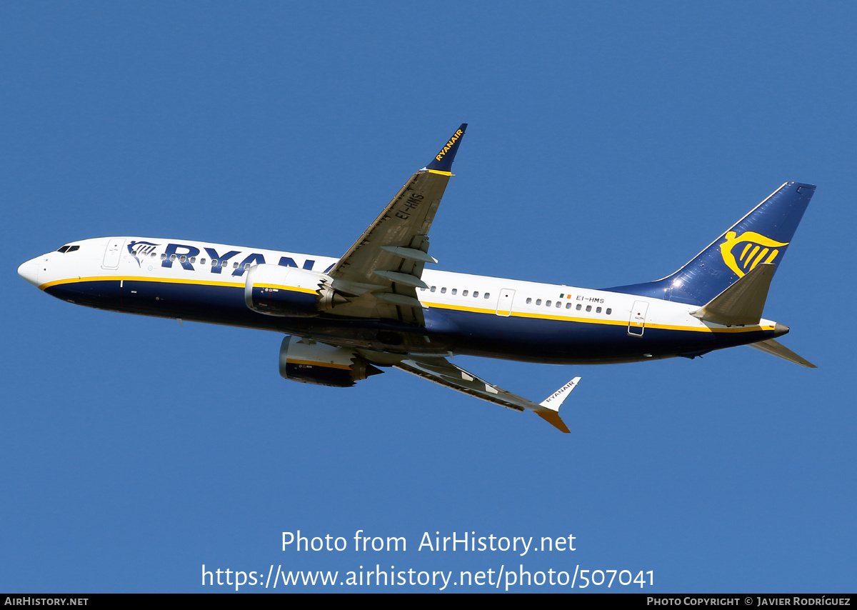 Aircraft Photo of EI-HMS | Boeing 737-8200 Max 200 | Ryanair | AirHistory.net #507041