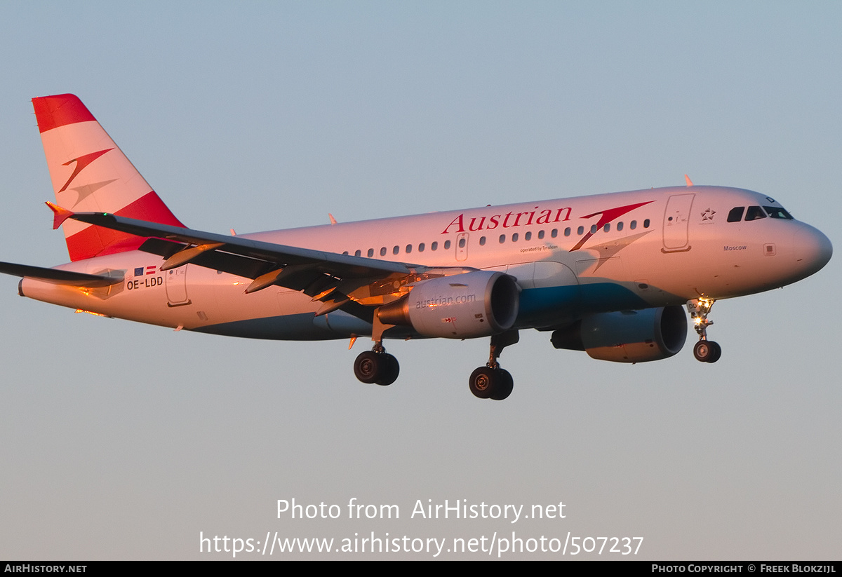 Aircraft Photo of OE-LDD | Airbus A319-112 | Austrian Airlines | AirHistory.net #507237