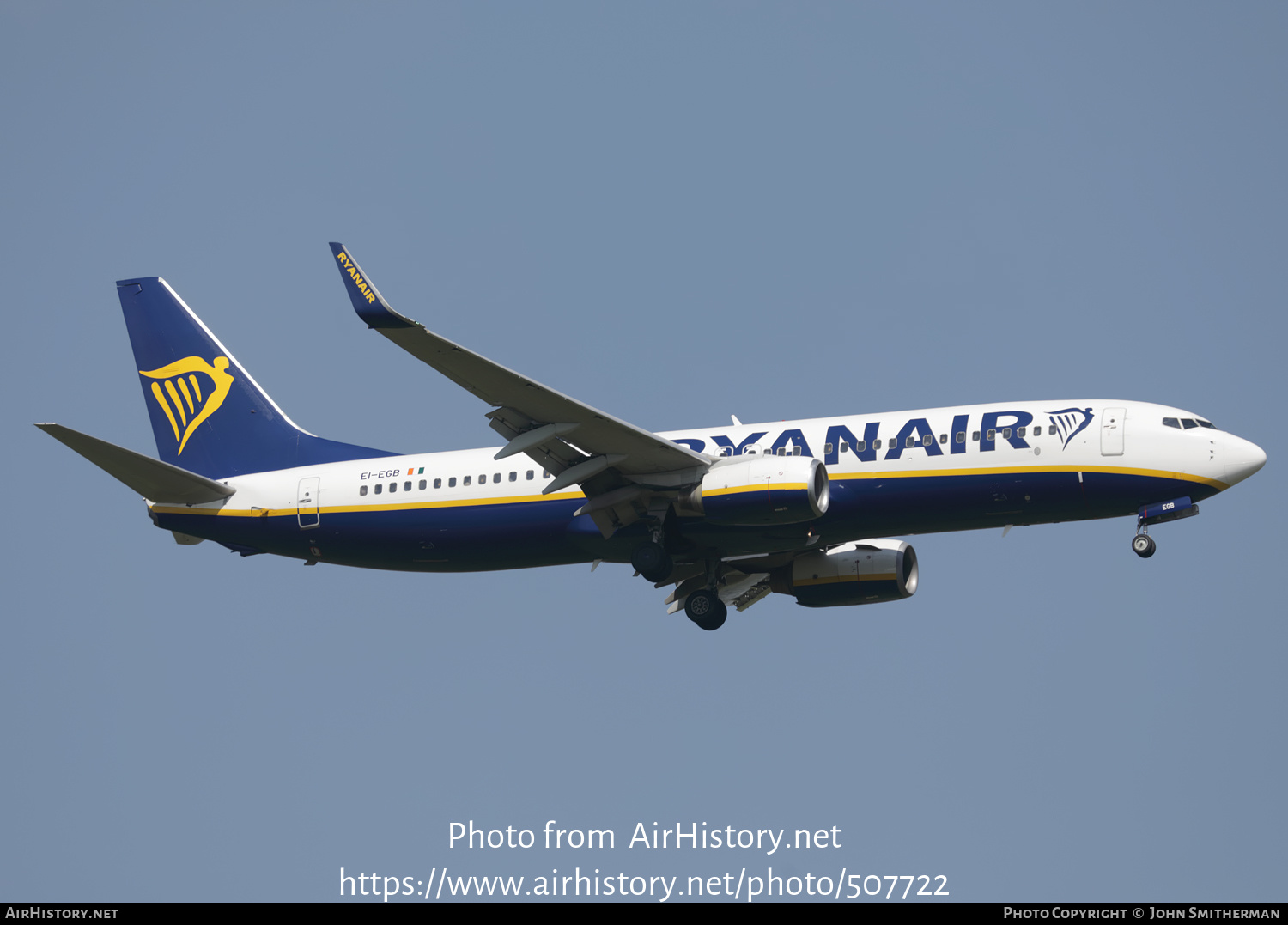 Aircraft Photo of EI-EGB | Boeing 737-8AS | Ryanair | AirHistory.net #507722