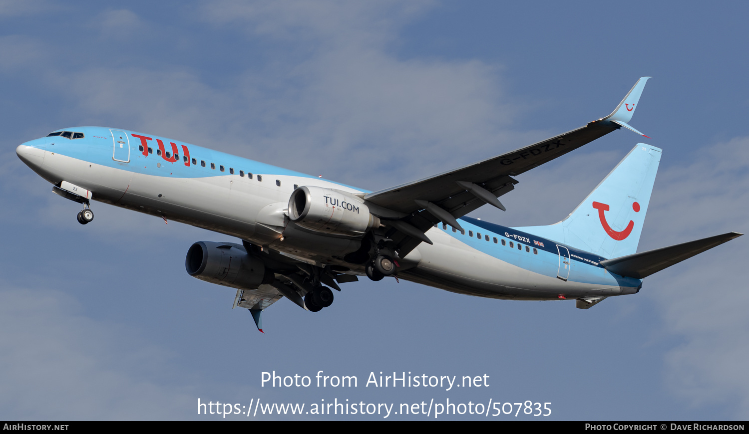 Aircraft Photo of G-FDZX | Boeing 737-8K5 | TUI | AirHistory.net #507835