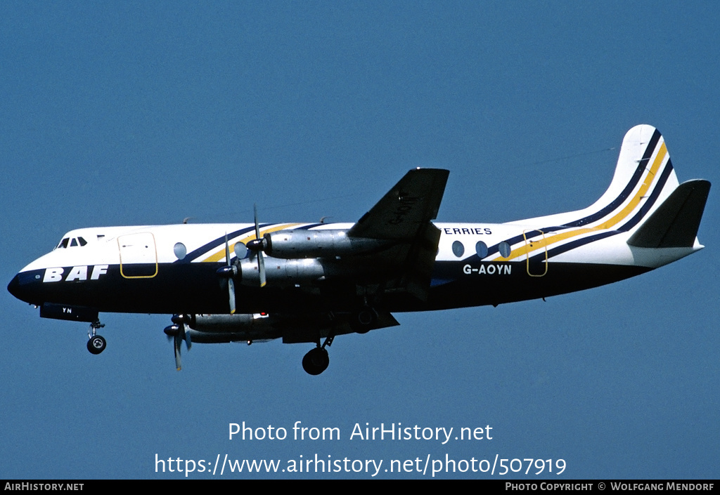 Aircraft Photo of G-AOYN | Vickers 806 Viscount | British Air Ferries - BAF | AirHistory.net #507919