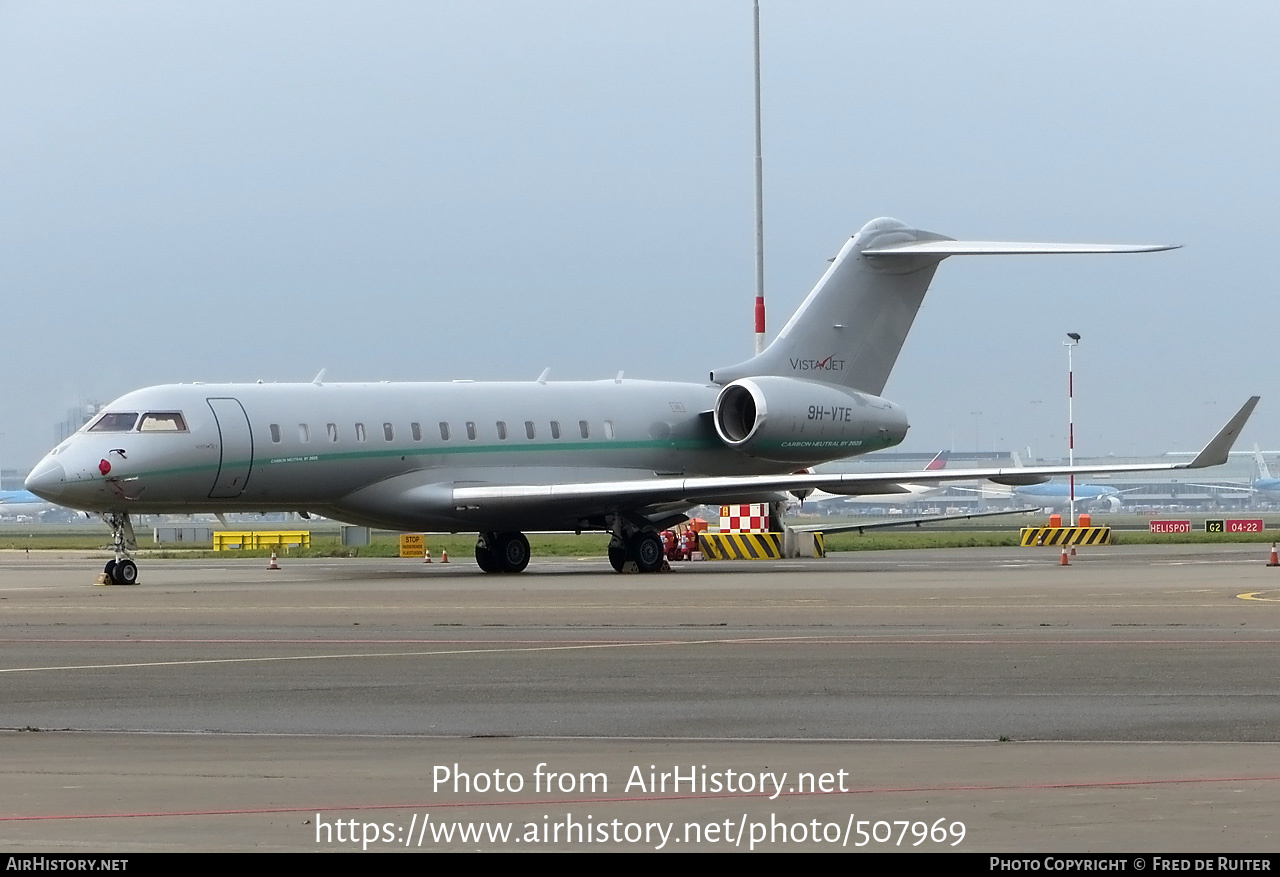 Aircraft Photo of 9H-VTE | Bombardier Global Express XRS (BD-700-1A10) | VistaJet | AirHistory.net #507969