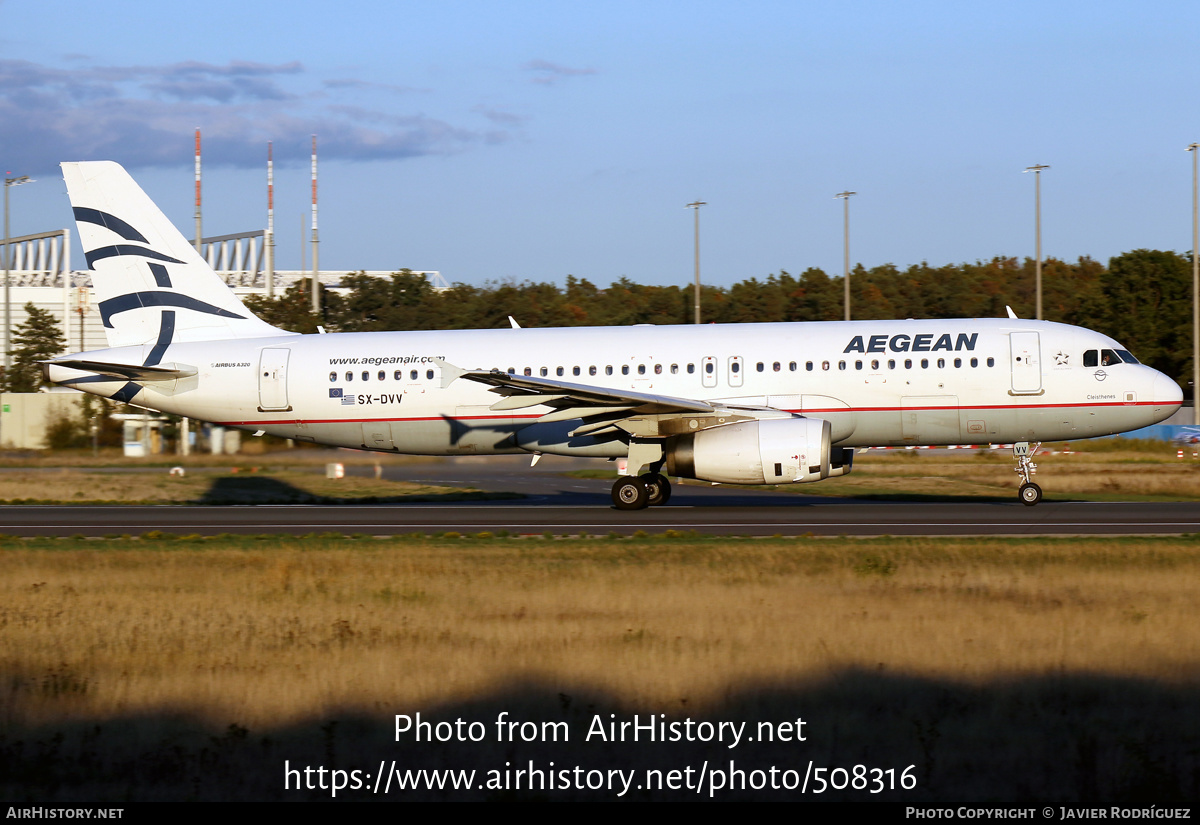 Aircraft Photo of SX-DVV | Airbus A320-232 | Aegean Airlines | AirHistory.net #508316