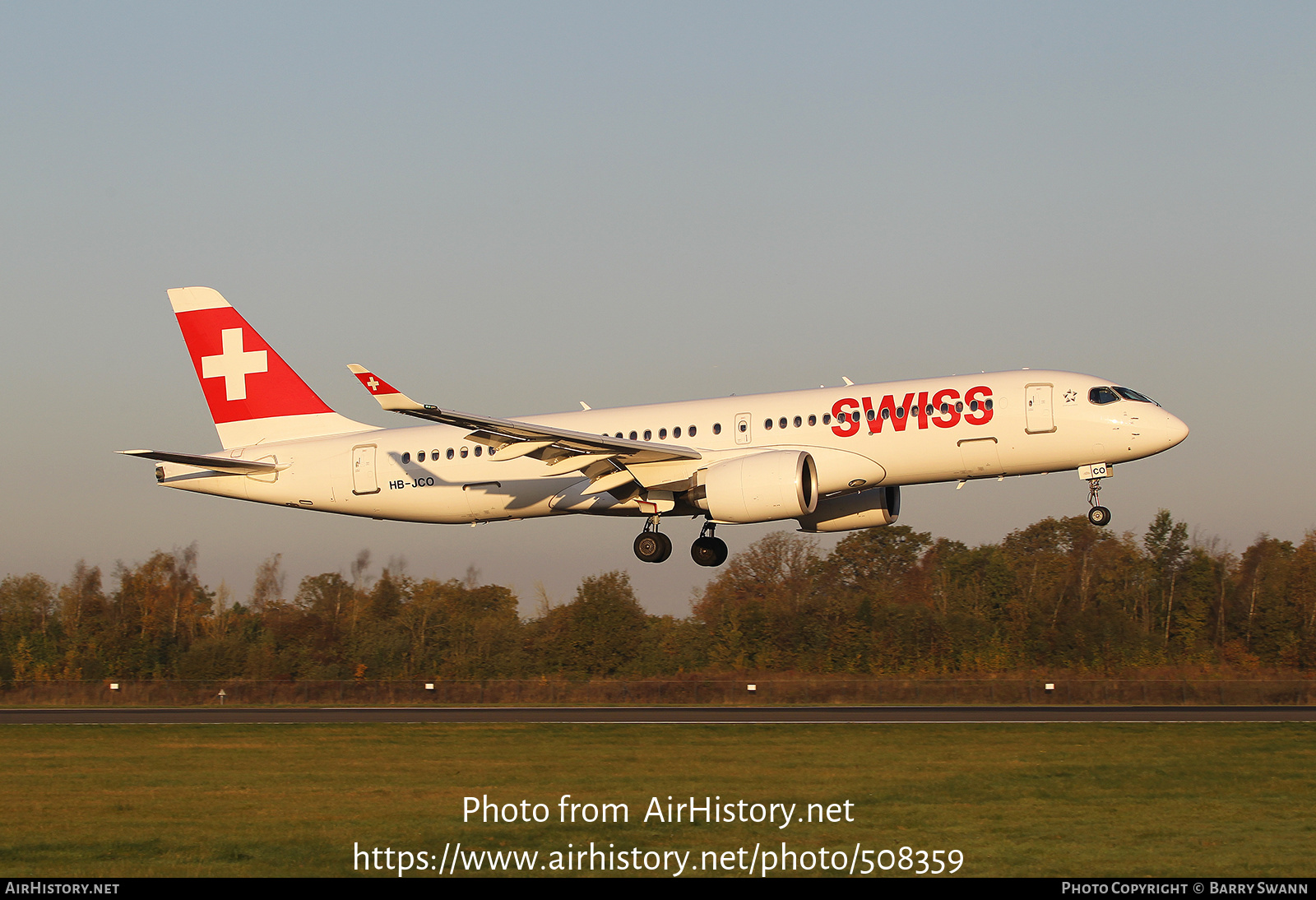 Aircraft Photo of HB-JCO | Bombardier CSeries CS300 (BD-500-1A11) | Swiss International Air Lines | AirHistory.net #508359