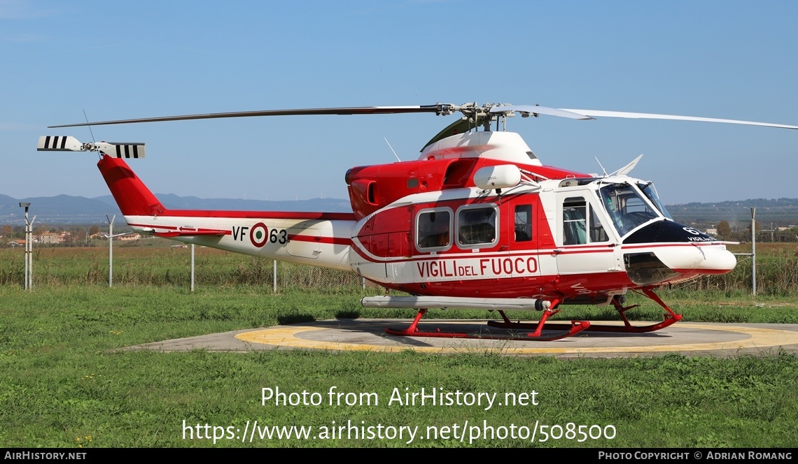 Aircraft Photo of VF-63 / I-VFOR | Agusta AB-412EP | Italy - Vigili del Fuoco | AirHistory.net #508500