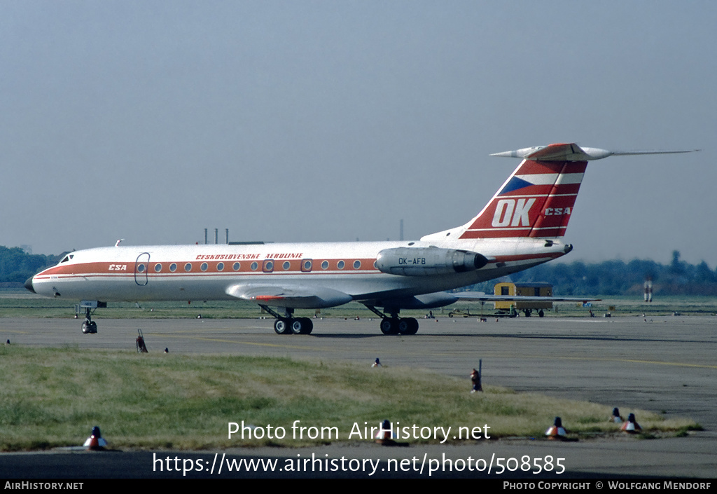 Aircraft Photo of OK-AFB | Tupolev Tu-134A | ČSA - Československé Aerolinie - Czechoslovak Airlines | AirHistory.net #508585