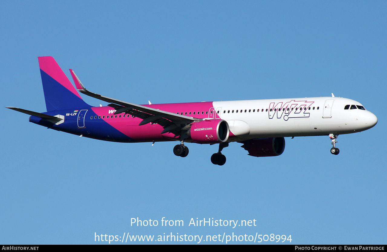 Aircraft Photo of HA-LZV | Airbus A321-271NX | Wizz Air | AirHistory.net #508994