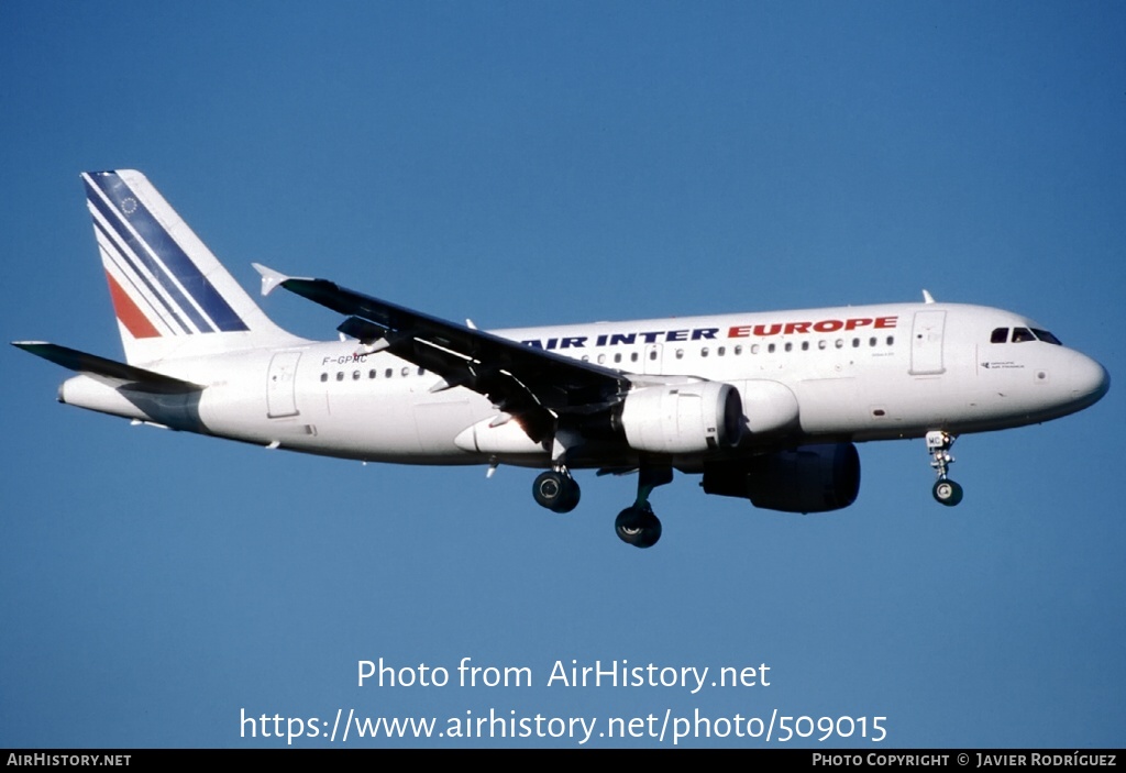 Aircraft Photo of F-GPMC | Airbus A319-113 | Air Inter Europe | AirHistory.net #509015