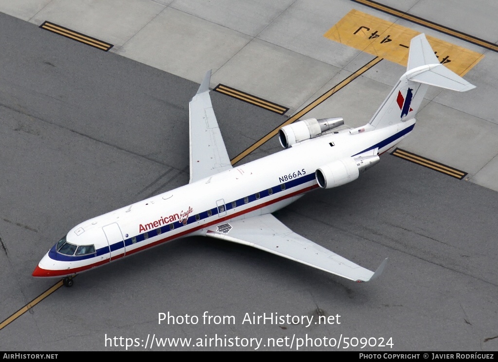 Aircraft Photo of N866AS | Bombardier CRJ-200ER (CL-600-2B19) | American Eagle | AirHistory.net #509024