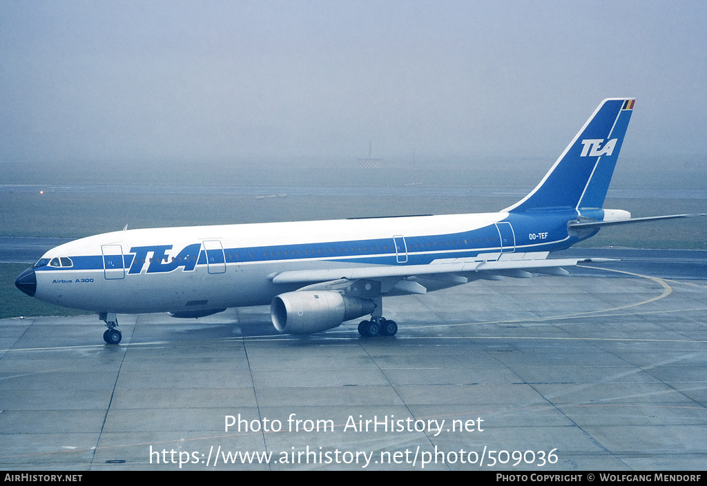 Aircraft Photo of OO-TEF | Airbus A300B1 | TEA - Trans European Airways | AirHistory.net #509036