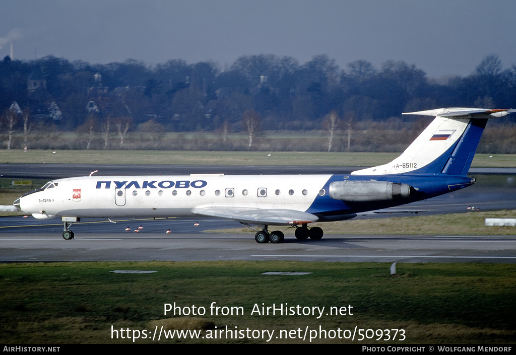 Aircraft Photo of RA-65112 | Tupolev Tu-134A-3 | Pulkovo Airlines | AirHistory.net #509373