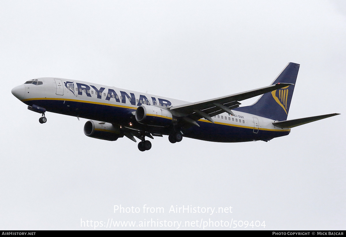 Aircraft Photo of EI-DAX | Boeing 737-8AS | Ryanair | AirHistory.net #509404