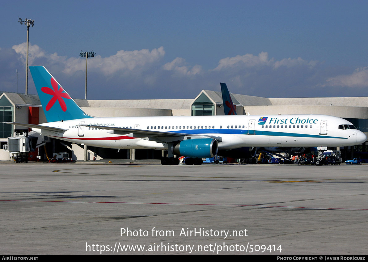 Aircraft Photo of G-CPEV | Boeing 757-236 | First Choice Airways | AirHistory.net #509414