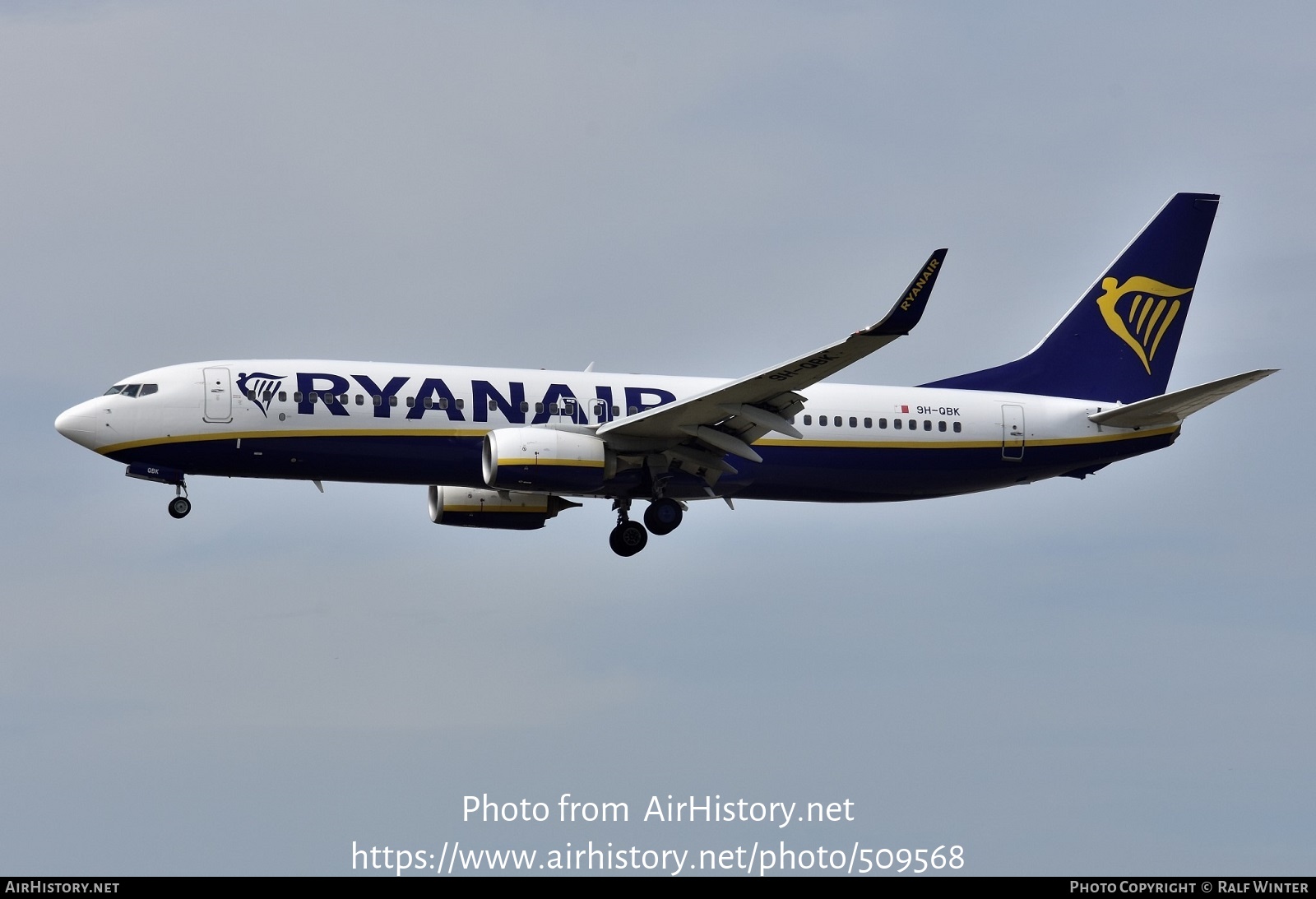 Aircraft Photo of 9H-QBK | Boeing 737-8AS | Ryanair | AirHistory.net #509568